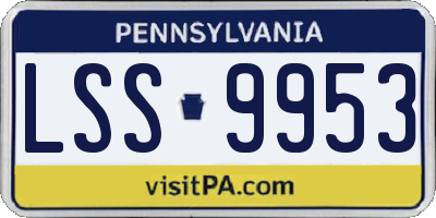 PA license plate LSS9953