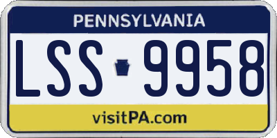 PA license plate LSS9958