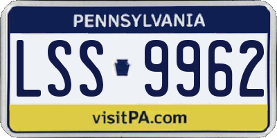 PA license plate LSS9962