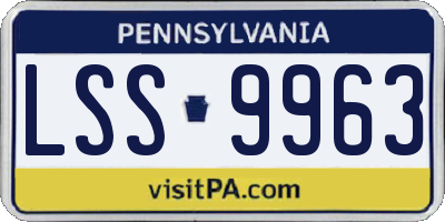 PA license plate LSS9963