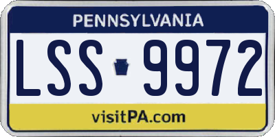 PA license plate LSS9972