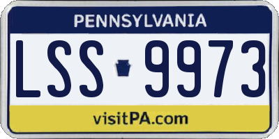 PA license plate LSS9973