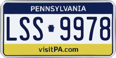 PA license plate LSS9978