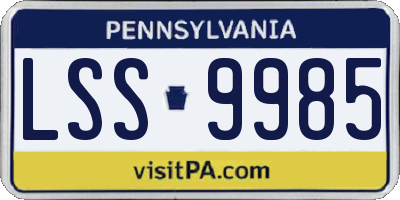 PA license plate LSS9985