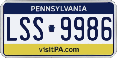 PA license plate LSS9986