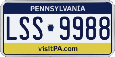 PA license plate LSS9988