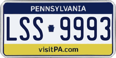 PA license plate LSS9993