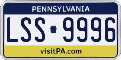 PA license plate LSS9996