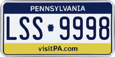 PA license plate LSS9998