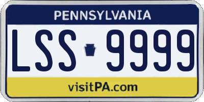 PA license plate LSS9999