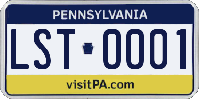 PA license plate LST0001