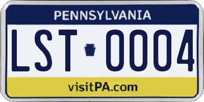 PA license plate LST0004