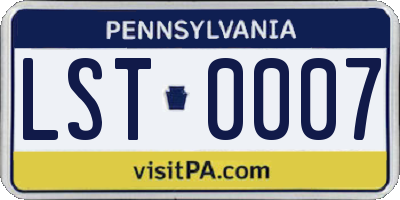 PA license plate LST0007