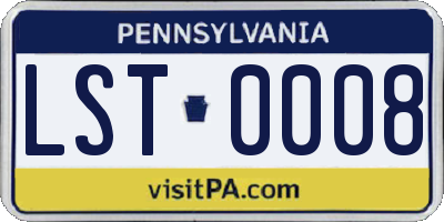 PA license plate LST0008