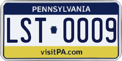 PA license plate LST0009