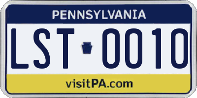 PA license plate LST0010
