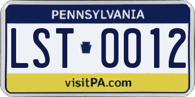 PA license plate LST0012