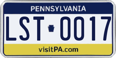 PA license plate LST0017