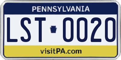 PA license plate LST0020