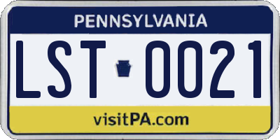 PA license plate LST0021