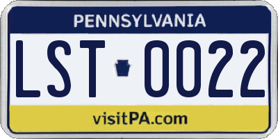 PA license plate LST0022