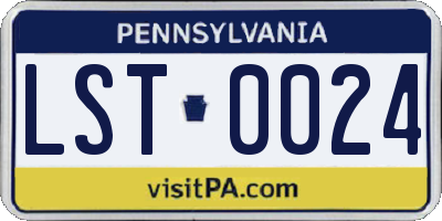 PA license plate LST0024