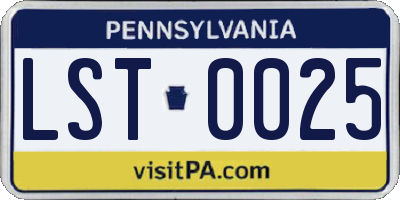 PA license plate LST0025