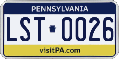 PA license plate LST0026