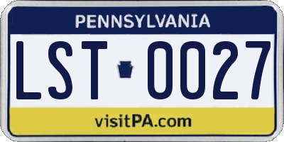 PA license plate LST0027
