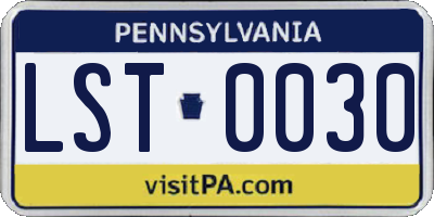 PA license plate LST0030