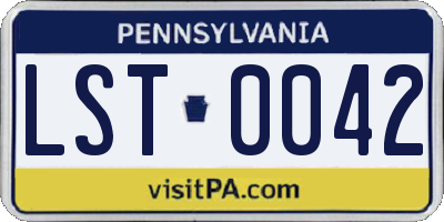 PA license plate LST0042