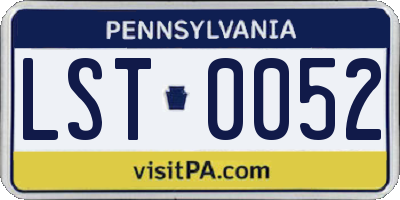 PA license plate LST0052