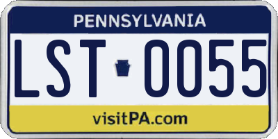 PA license plate LST0055