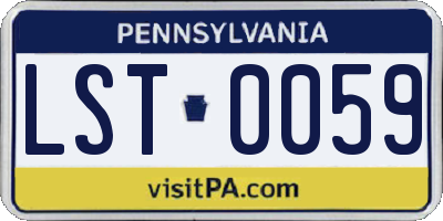 PA license plate LST0059