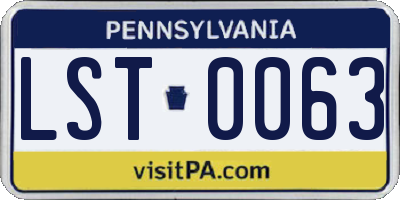 PA license plate LST0063