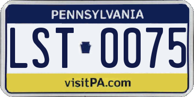 PA license plate LST0075