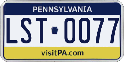 PA license plate LST0077