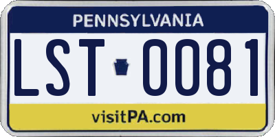 PA license plate LST0081