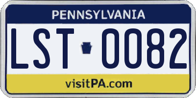 PA license plate LST0082