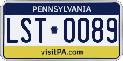 PA license plate LST0089