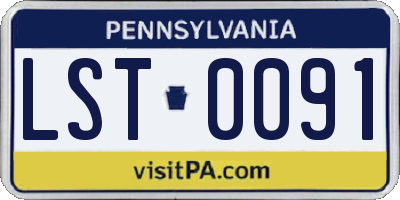 PA license plate LST0091