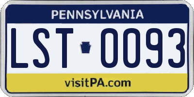 PA license plate LST0093