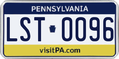 PA license plate LST0096