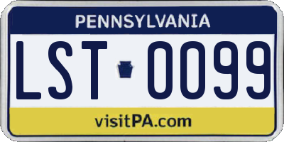 PA license plate LST0099