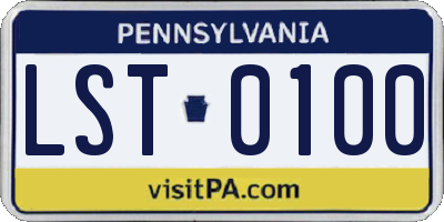PA license plate LST0100