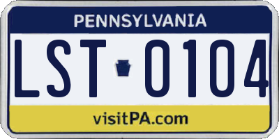 PA license plate LST0104