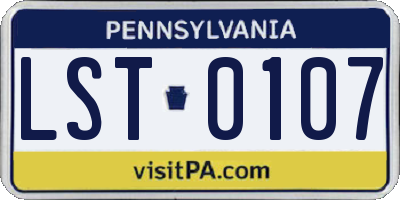 PA license plate LST0107