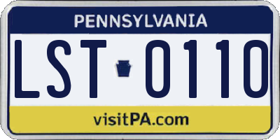 PA license plate LST0110
