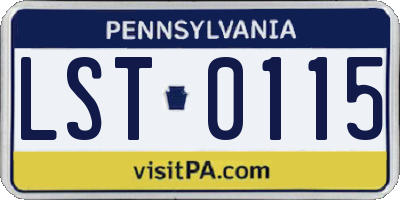 PA license plate LST0115