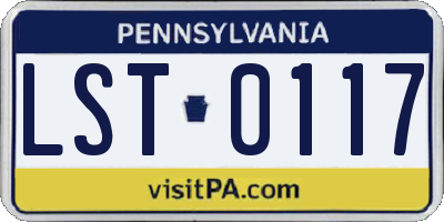 PA license plate LST0117